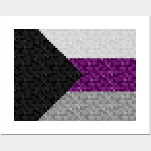 Demisexual Pride Pixel Flag Repeating Background Wall Art by LiveLoudGraphics